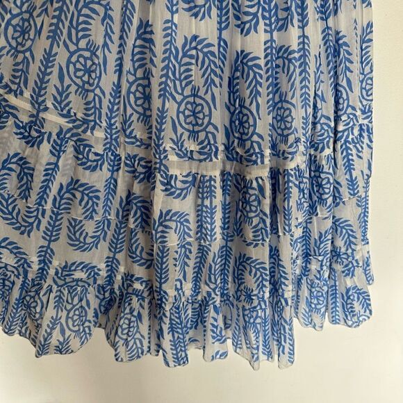 Vintage Ibiza Women’s Lightweight Cotton Blue and White Bobbin Off the Shoulder - Picture 6 of 12